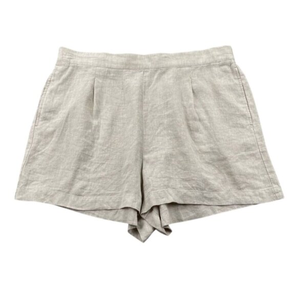 Madewell Clean Pull-On Shorts Linen/Cotton Natural Undyed XL Womens NJ683 - Picture 3 of 6